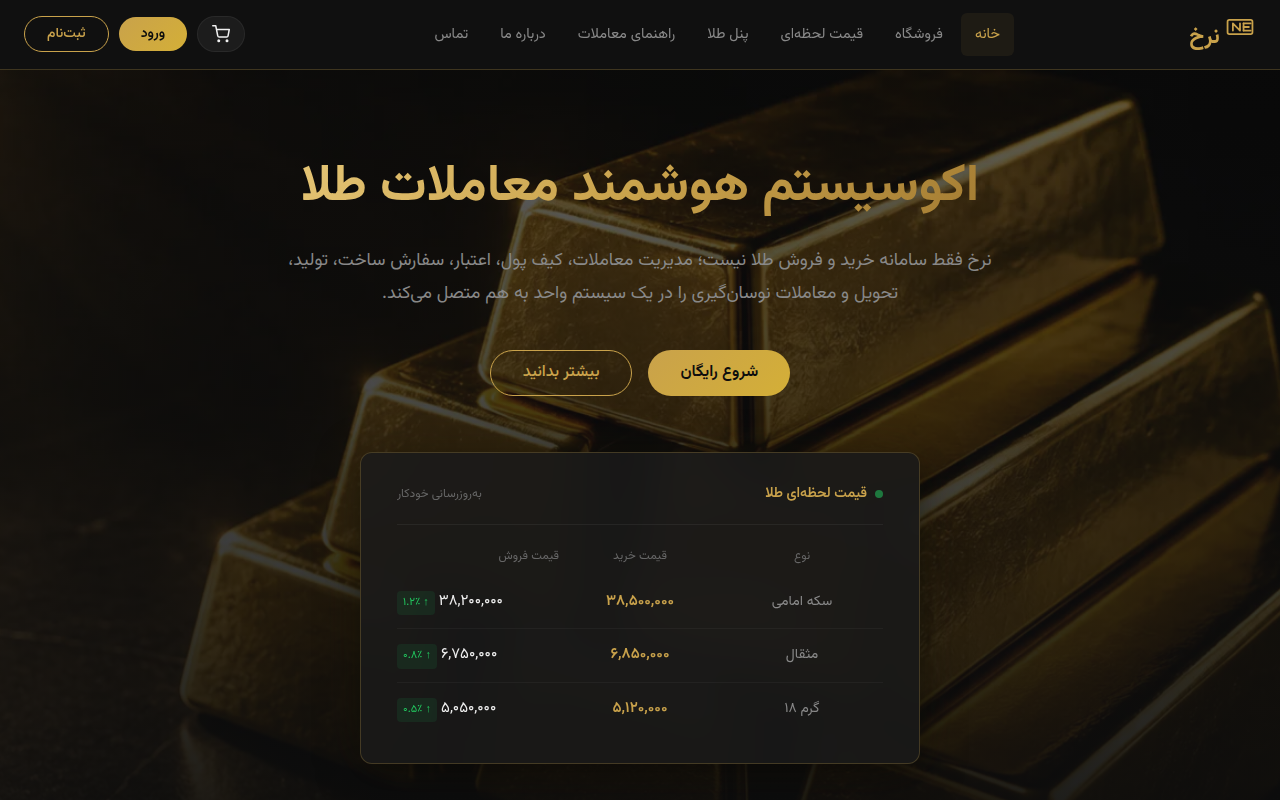 نمونهٔ سایتِ نرخ